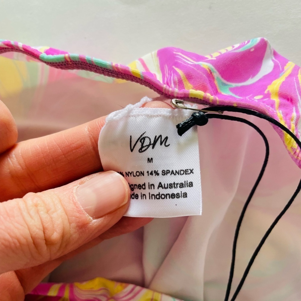 Revolve VDM the Label Pink Paint Swirl Swim Skirt - Picture 7 of 7